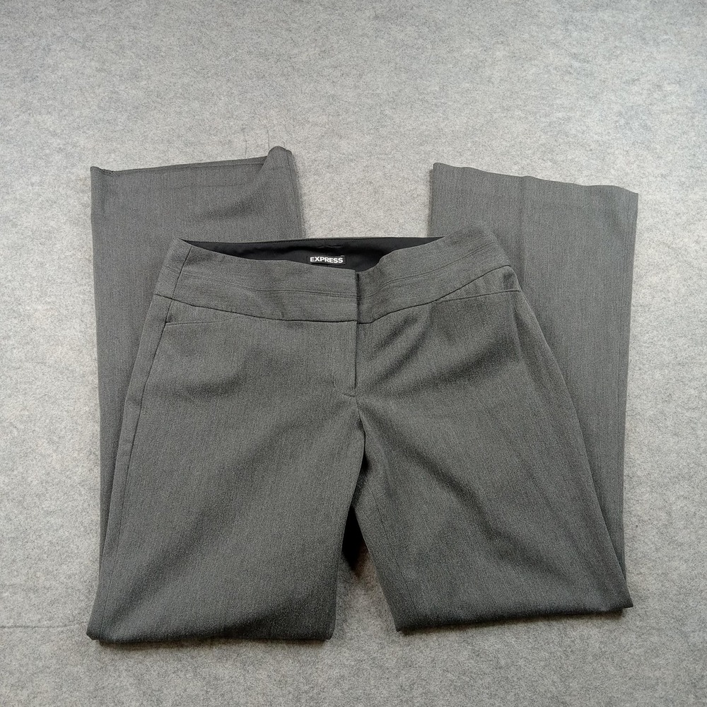 Express Editor Pants Womens 10R Gray Bootcut Stretch Dress Trousers Work Office